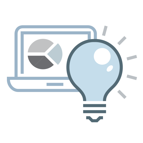 Laptop with lightbulb